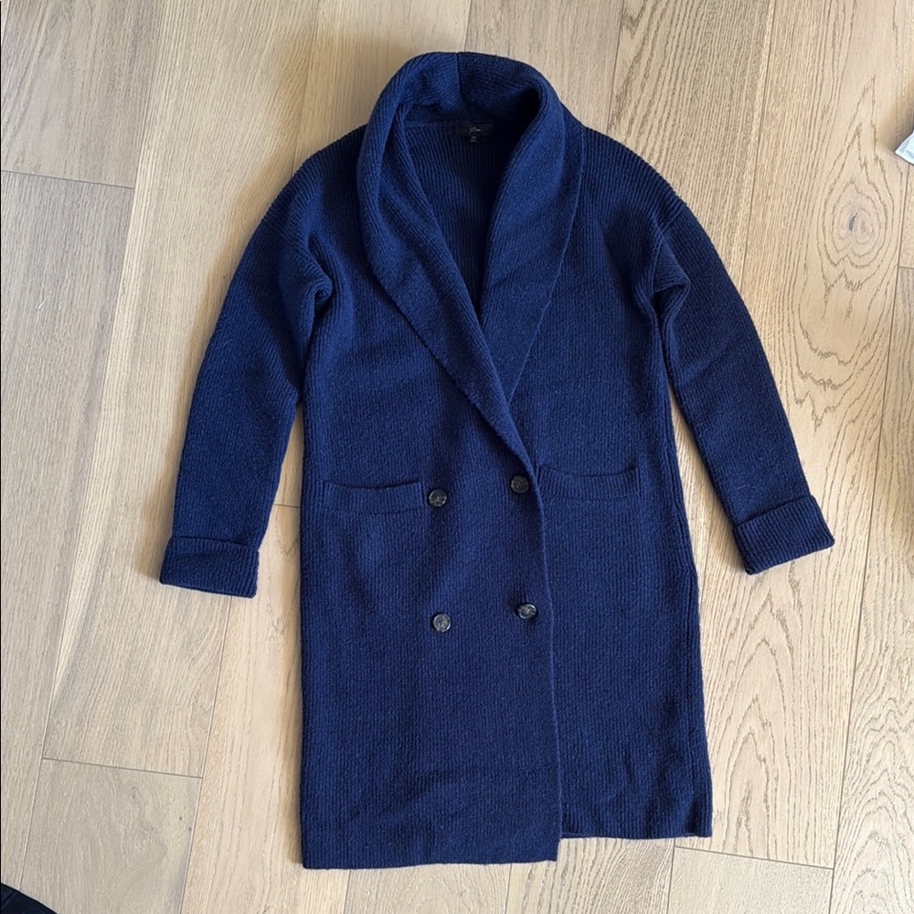 J. Crew Double Breasted Cardigan Jacket wool alpaca button front Xs